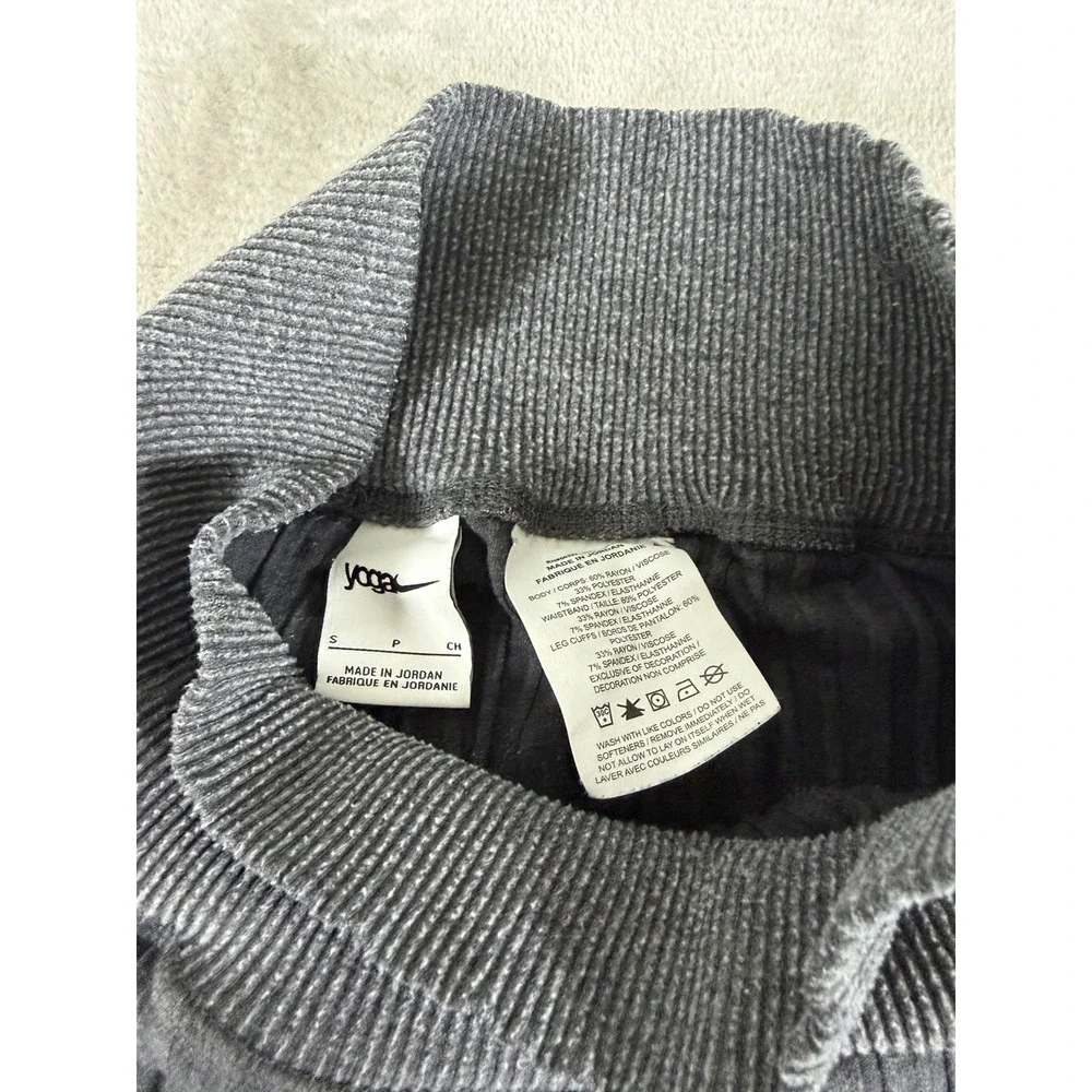 Nike Yoga Luxe Ribbed Crossover Front Loose Fit Pants Gray Womens S P